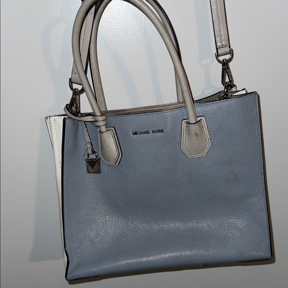 Michael Kors Light Blue and Cream Tote